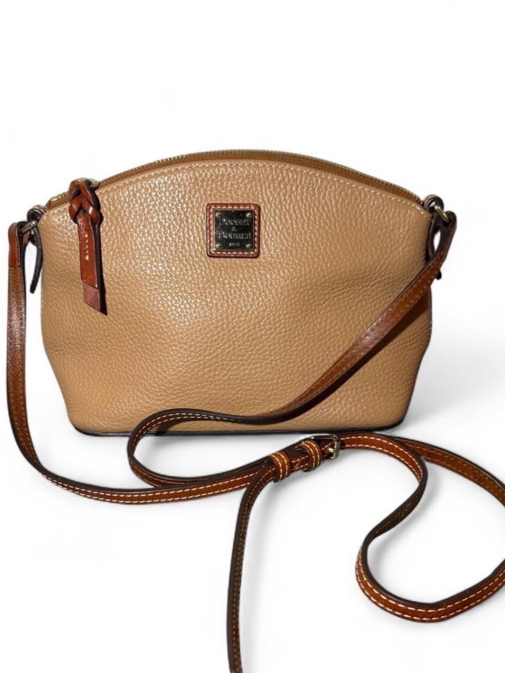 Dooney & Bourke Pebble Grain Suki Crossbody Tan Leather EUC
